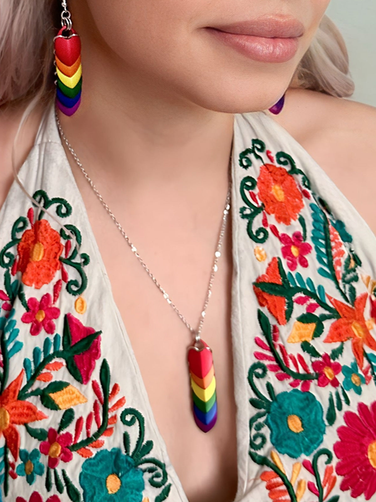 Rainbow Dragon Scale Necklace