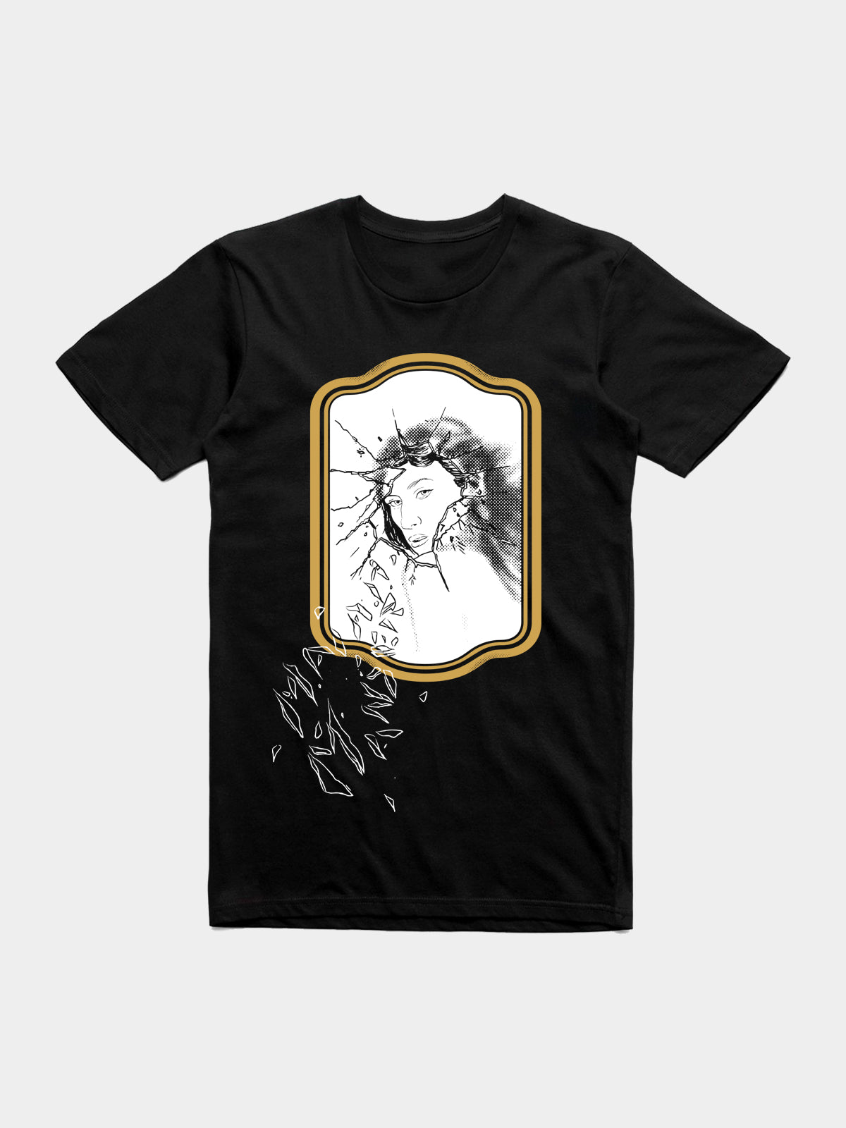 Maiah Mirror Gold Black T-Shirt