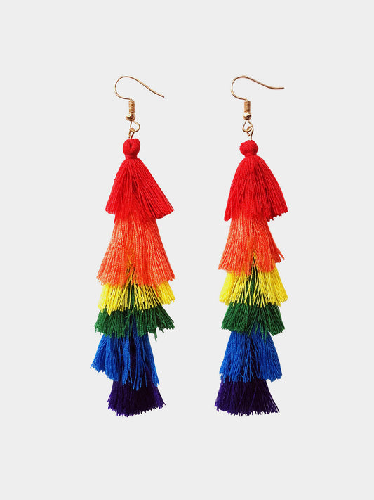 Rainbow Tassel Earrings